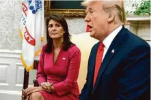  ?? Evan Vucci/Associated Press ?? Nikki Haley on Wednesday is poised to become the first major Republican candidate to enter the race against Donald Trump.