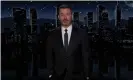  ?? Photograph: YouTube ?? Jimmy Kimmel on Barack Obama’s White House visit: ‘That’s really gotta bother Trump. All these lies and schemes and lawsuits to get back to the White House, and Obama just strolls right in there.’
