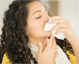  ?? DREAMSTIME ?? Although rarely life-threatenin­g, nosebleeds can cause anxiety and are difficult to control sometimes.