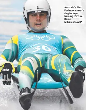  ?? ?? Australia's Alex Ferlazzo at men's singles luge training. Picture: Daniel Mihailescu/afp