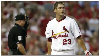  ?? (AP file photo) ?? Former infielder David Freese notified the St. Louis Cardinals this past week of his decision to decline induction into the team’s Hall of Fame, a decision formally announced by the Cardinals on Saturday.