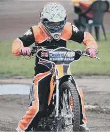  ??  ?? Owen in action on the track.