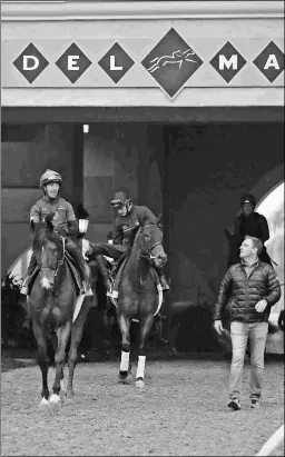  ?? EMILY SHIELDS ?? Charlie Appleby accompanie­s his Turf candidate Walton Street (left) and Mile contender Master of The Seas on Thursday.