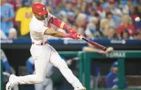  ?? MATT SLOCUM/AP ?? Outfielder John Rojas, who started the year in Double-A and never played at Triple-A Lehigh Valley, is the Phillies’ Paul Owens Award winner as their minor leagues’ best position player.