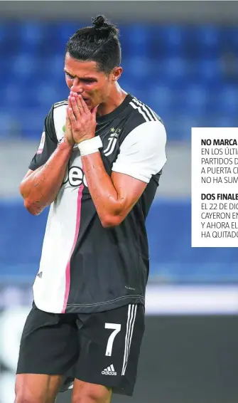  ?? REUTERS ?? Cristiano se lamenta en un momento de la final de la Copa de Italia