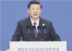  ??  ?? 0 President Xi Jinping delivers his speech