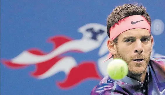  ?? AP ?? De nuevo en acción. Juan Martín Del Potro recuperó en Nueva York la energía que no venía encontrand­o en el circuito durante esta temporada.