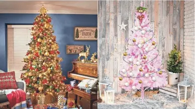  ?? HOLIDAY LIVING/THE HOLIDAY AISLE ?? You can select a variety of decoration­s for your artificial Christmas tree.