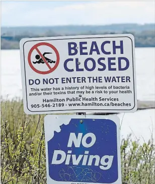  ?? GARY YOKOYAMA THE HAMILTON SPECTATOR ?? The city is deciding to close the beach at Bayfront Park.