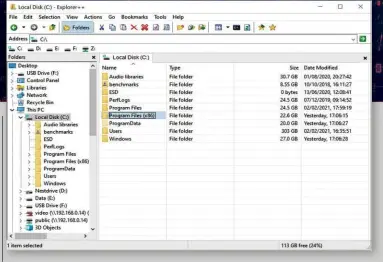  ??  ?? ABOVE The opensource file manager Explorer++ reveals the size of folders