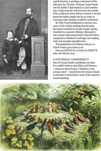  ??  ?? TOP: Conan Doyle’s uncle, the artist Richard ‘Dickie’ Doyle. ABOVE CENTRE: The young Conan Doyle and his father Charles Altamont Doyle. ABOVE: One of Richard Doyle’s exquisitel­y detailed fairy illustrati­ons.