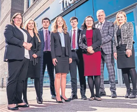  ??  ?? A LAW firm has welcomed seven newly-qualified solicitors to its team following a two-year traineeshi­p.
The new recruits at Thorntons will join specialist teams at the company’s offices in Dundee, Perth and St Andrews.
Jamie Lyons, Danny McGinn, Ling...