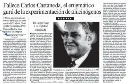  ??  ?? la muerte de Carlos Castaneda en 1998 suscitó el interés de toda la prensa.