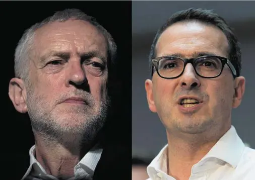  ??  ?? CONTEST: Jeremy Corbyn, left, is favourite to win the leadership campaign over his rival, former shadow cabinet minister Owen Smith