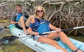  ?? ?? TRIP OF A LIFETIME: Mark and Michelle kayaking through Big Pine Key