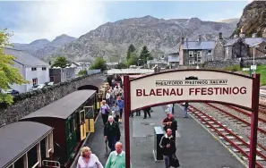  ??  ?? ABOVE During the slate boom Blaenau Ffestiniog was known as “the town that roofed the world” LEFT AND RIGHT Three of the original trains still run on the route