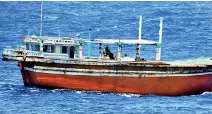  ?? ?? The Iranian trawler that was intercepte­d by SLNS Gajabahu