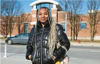  ?? TERRENCE ANTONIO JAMES/CHICAGO TRIBUNE ?? Lakaya Knight, a youth leader at Communitie­s United, used to visit the Chicago Public Library’s West Pullman branch on 119th Street after school with her family, which she says brought her closer to her community.