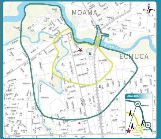 Map Of Echuca And Surrounding Towns Self-Powered Transport On The Map - Pressreader