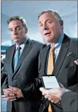  ?? JACQUELYN MARTIN/AP ?? Senate Intelligen­ce Committee chairman Richard Burr, right, said Russia is “waging an informatio­n warfare campaign.”