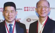  ??  ?? Injap Sia of Double Dragon Properties Corp. and Benito Chua of BNC Machinerie­s Corp.