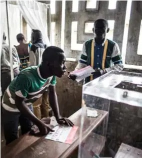  ?? FOTO AFP ?? Naar de stembus in Congo: dit jaar allicht niet meer.