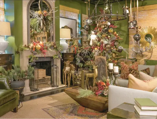  ?? COURTESY PHOTOS ?? This room is decked out in Old World rustic Christmas decor that you can incorporat­e into your own home’s holiday decoration­s.