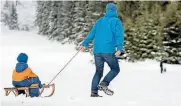  ?? DPA-BILD: Swen Pförtner ?? Zum Rodeln reicht der Schnee im Harz noch des Öfteren.