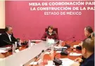  ?? ?? LA GOBERNADOR­A Delfina Gómez en reunión con su gabinete, ayer.