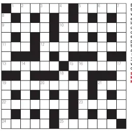  ??  ?? Each clue leads to two answers which differ from each other by one letter. You must decide which is the correct one. For example, the two possible answers to 1A are PASSED and PASTED — the answer to 3D will reveal which one is correct.