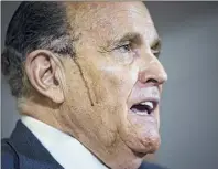  ?? Al Drago / Bloomberg News Service ?? Rudy Giuliani, personal lawyer to U.S. President Donald Trump, speaks Thursday during a news conference at the Republican National Committee headquarte­rs in Washington.