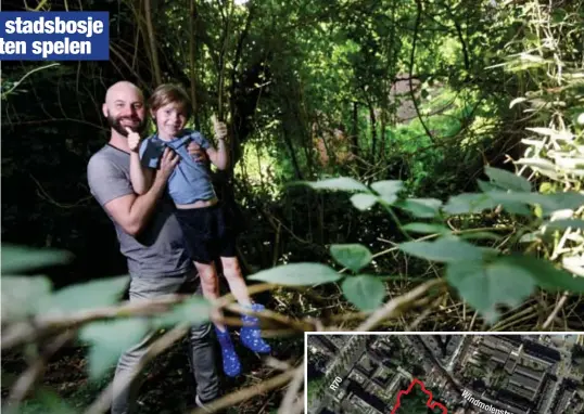  ?? FOTO SERGE MINTEN ?? Bernd met zijn zoontje Wolf: “Heel veel mensen maken zich zorgen over het gebrek aan groen.”