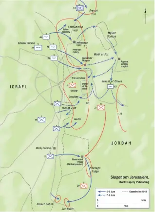  ?? Kart: Osprey Publishing ?? Slaget om Jerusalem.