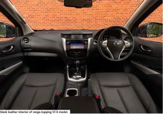  ??  ?? Sleek leather interior of range-topping ST-X model.