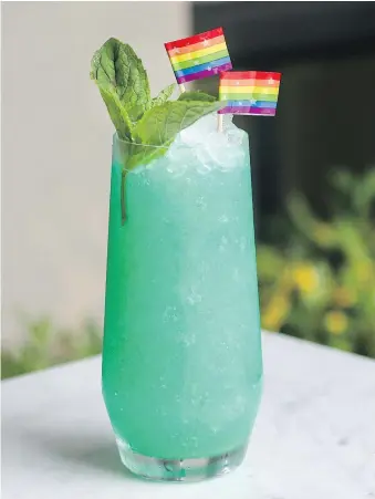  ??  ?? The ROYGBIV cocktail from Boulevard is inspired by the LGBT flag.