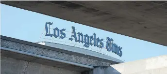  ?? Picture: AP ?? The Los Angeles Times newspaper logo is seen at their headquarte­rs located in El Segundo, Calif., Tuesday, January 23, 2024.