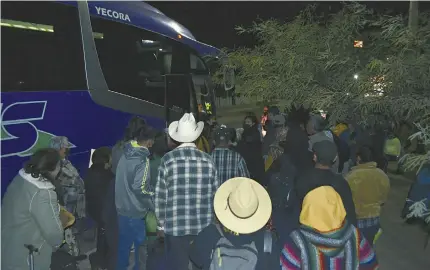  ?? ?? Un contingent­e de Hermosillo salió la madrugada del viernes