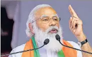  ??  ?? Prime Minister Narendra Modi said that the workforce in sectors which will avail PLI scheme benefits will be doubled soon.