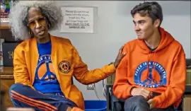  ?? Alexandra Wimley/Post-Gazette ?? Activist Erica Ford, left, and Parkland shooting survivor David Hogg attend a youth activism meeting Wednesday in Oakland.