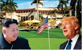  ??  ?? The two leaders might meet at Mar-a-Lago in Florida, above SHOWDOWN: