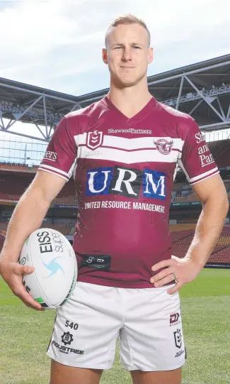  ??  ?? Manly captain Daly Cherry-evans at the 2021 NRL Telstra Premiershi­p Finals Series launch at Suncorp Stadium on Monday. Picture: Liam Kidston