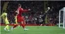  ?? Action Images/Reuters ?? Jordan Henderson’s cross deflects off Pervis Estupiñán (left) and beats goalkeeper Gerónimo Rulli. Photograph: Carl Recine/