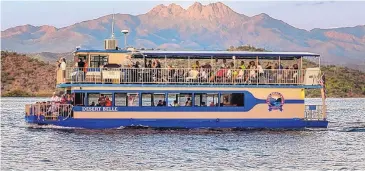  ?? COURTESY OF DESERT BELLE ?? The Desert Belle offers scenic cruises of Saguaro Lake, northeast of Phoenix in the Tonto National Forest.