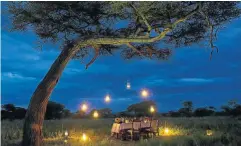  ?? Picture: Supplied ?? STAR QUALITY Al fresco dining takes on a magical air at the Kaskaz Mara Camp.