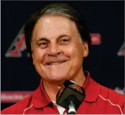  ?? AP FILE PHOTO ?? In this July 22, 2014, file photo, Arizona Diamondbac­ks Chief Baseball Officer Tony La Russa smiles as he talks about his upcoming induction ceremony into the Baseball Hall of Fame during a news conference in Phoenix.