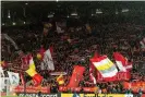  ?? Photograph: DeFodi Images/Getty Images ?? The Kop watches on during Liverpool and Atlético Madrid on 11 March 2020.