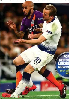  ?? GETTY IMAGES ?? Collision: Kane’s challenge on Delph backfires