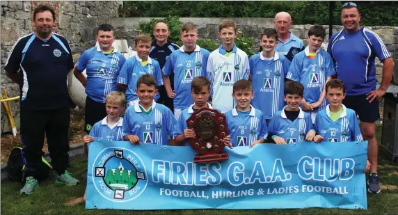  ??  ?? Still fresh from their victory, Firies U12 boys along with their coaches following their great triumph in the Diarmuid O’Brien Tournament