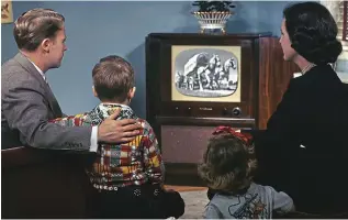  ?? ?? Those were the days: A family watching a black and white TV show in 1950