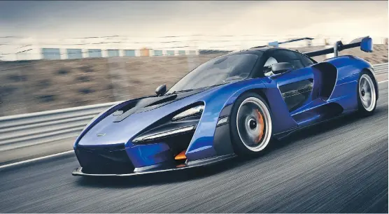  ?? McLAREN ?? The McLaren Senna produces a whopping 800 kilograms of aerodynami­c downforce at 255 km/h, and boasts 789 brake horsepower.